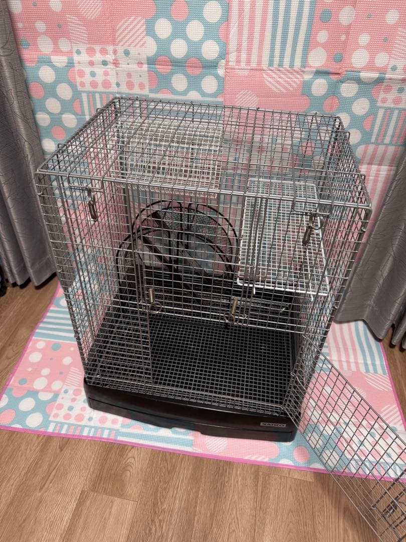 SANKO 60ハイメッシュ　小動物ケージ　回し車付、遊びパーツ2個付き