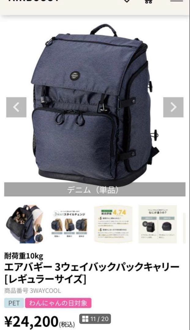 【大人気】AIRBUGGY エアバギー　3wayバックパック　リュック