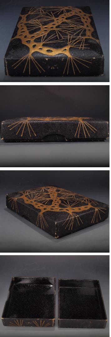 旧家蔵出品　江戸以前の物入れ　金塗？　激安骨董品 X584A11-4