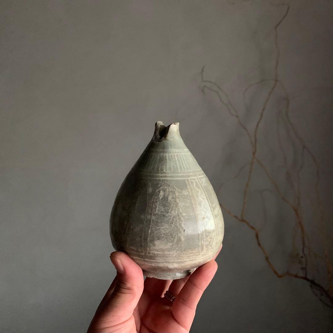 李朝 粉青沙器 白象嵌 徳利 朝鮮美術 古道具 古美術 アンティーク 15世紀