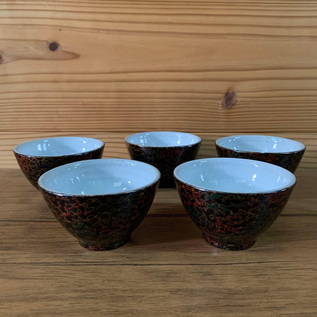 津軽塗　茶道具　唐塗　茶櫃　茶器　茶托　茶筒　セット