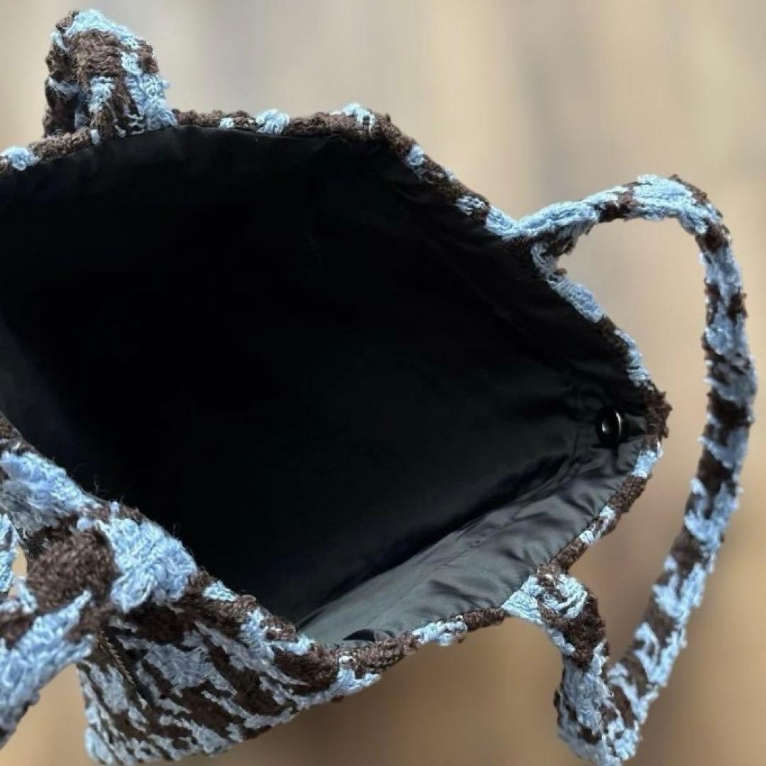 CHANELツイードトートバッグ　ブルー