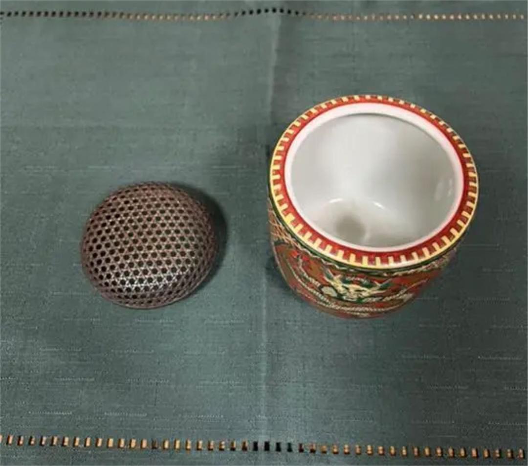 香炉　塚谷浅（竹軒）九谷焼