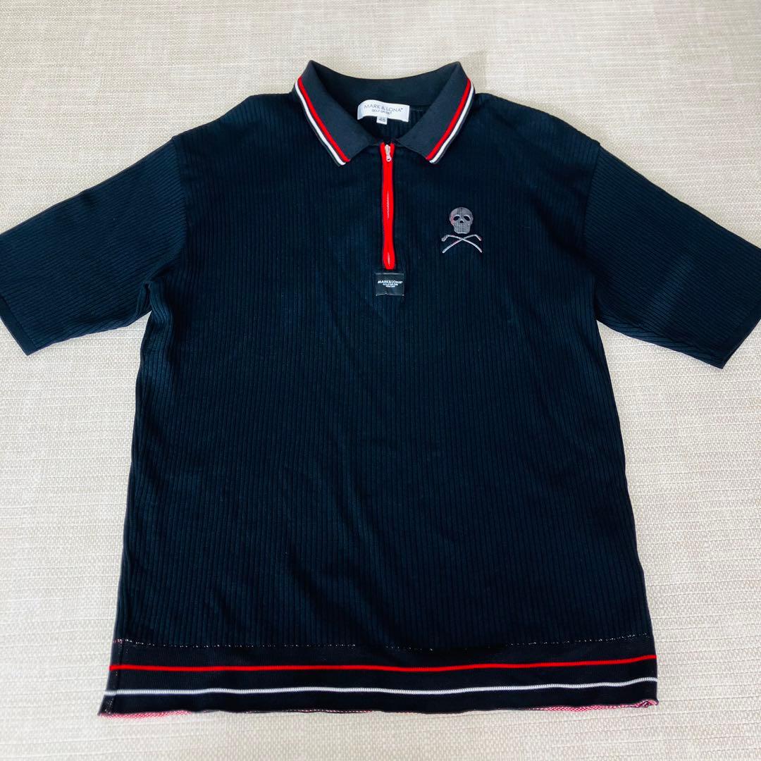 【極美品】マークアンドロナ ポロシャツ ニット ゴルフ ハーフジップ 黒 46