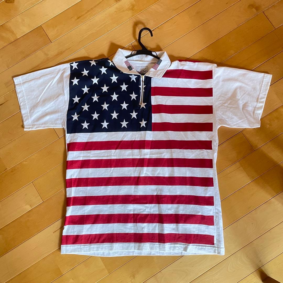 Calhoun アメリカ国旗ラガーシャツ XL ポロシャツ