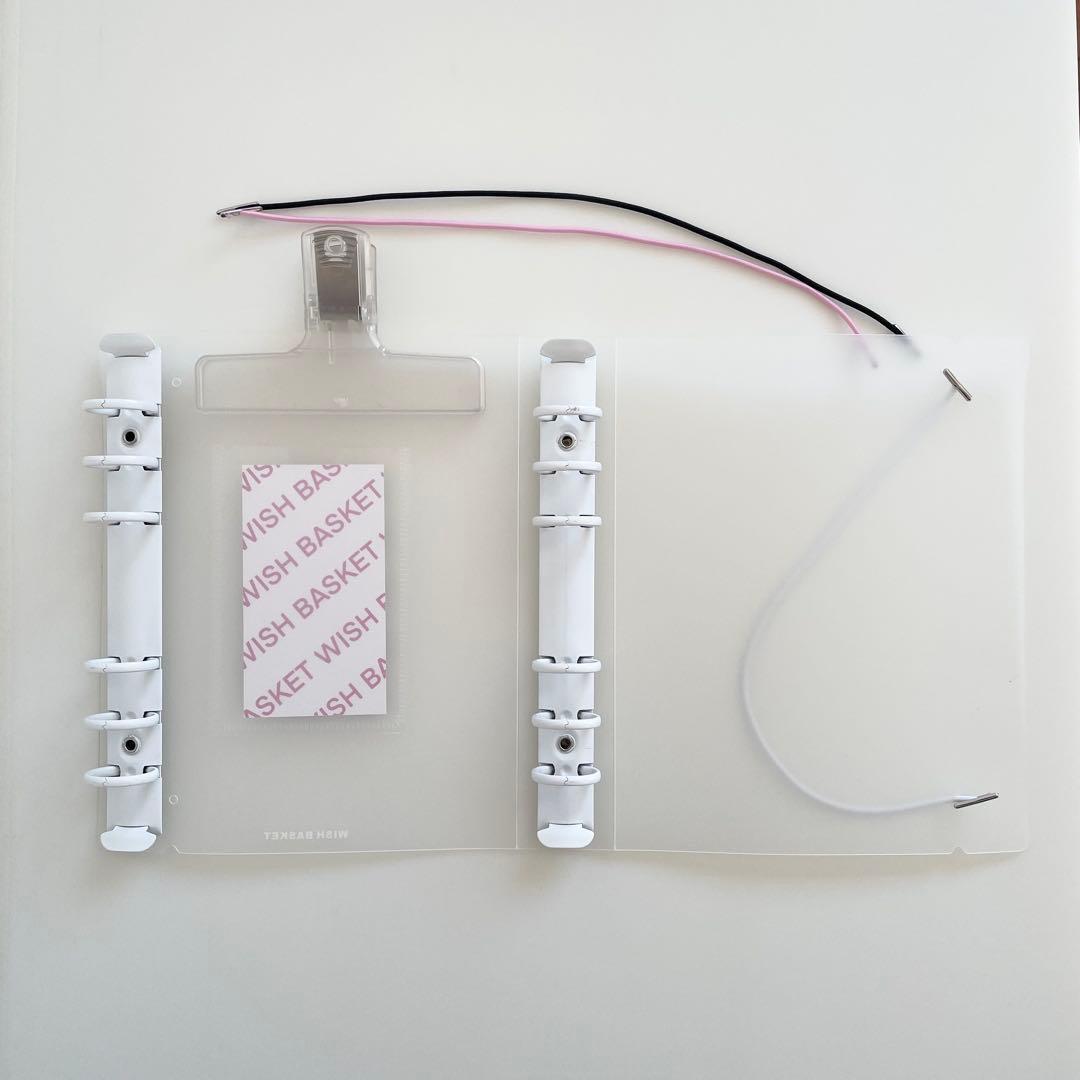 早い者勝ち　韓国　貯金　バインダー　カバー　リフィル　ダブルリングバインダー　白