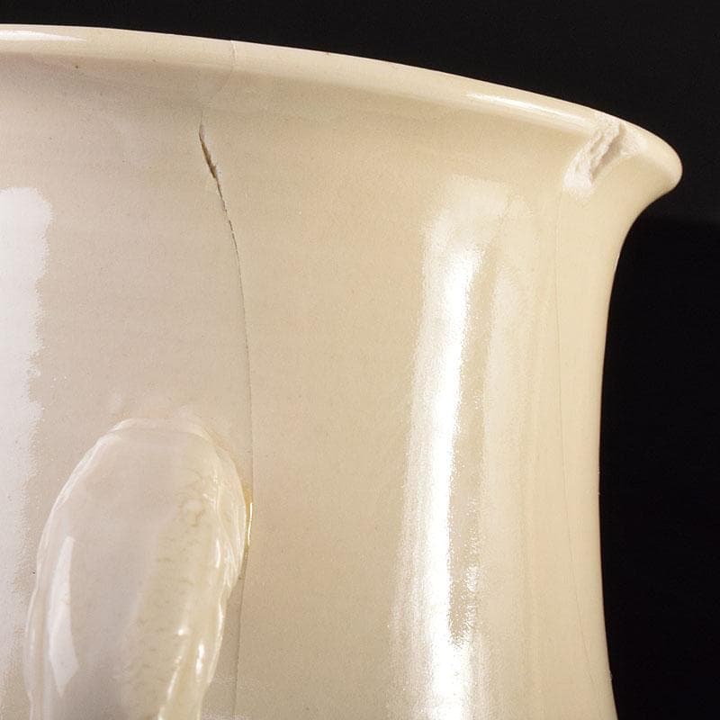 中国　徳化窯白磁　刻花文　双耳瓶　C　6946