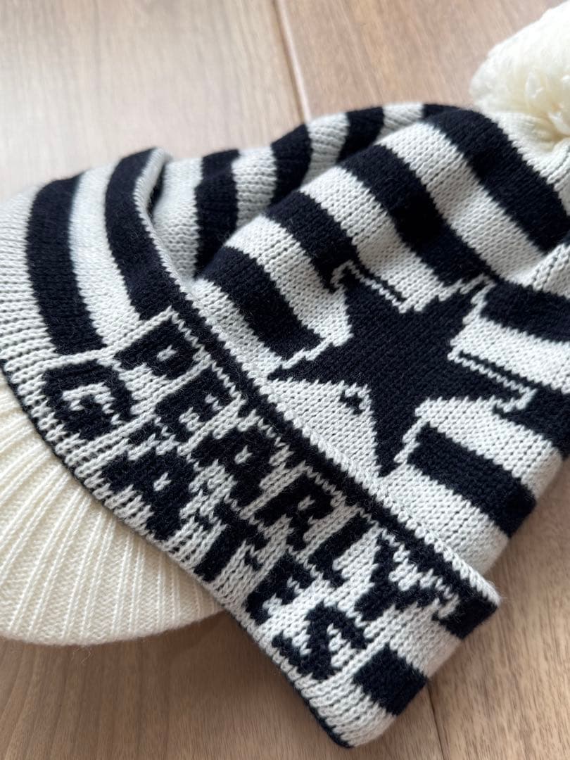 パーリーゲイツ 星マークつば付きニットワッチ　ボーダー