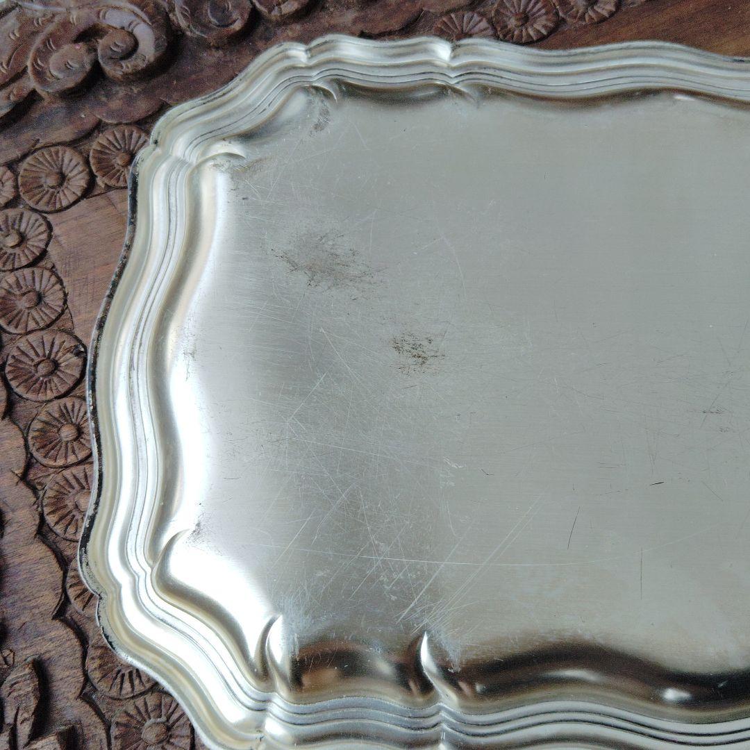 フランス　アンティーク 　シルバープレート製トレイ　インテリア雑貨　店舗什器