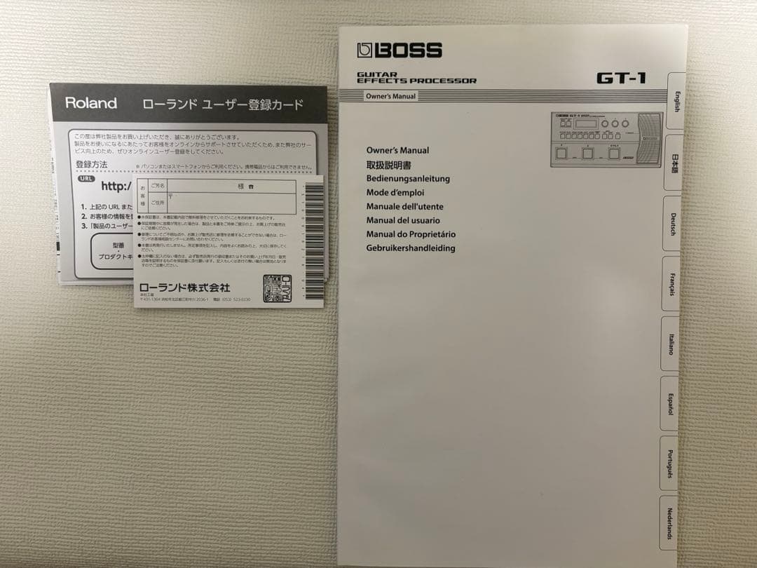 BOSS GT-1 マルチエフェクター 純正アダプター付きセット