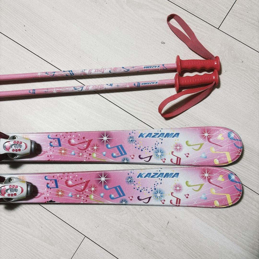 ジュニアスキー 4点セット KAZAMA 126cm GROWHILL 22.0