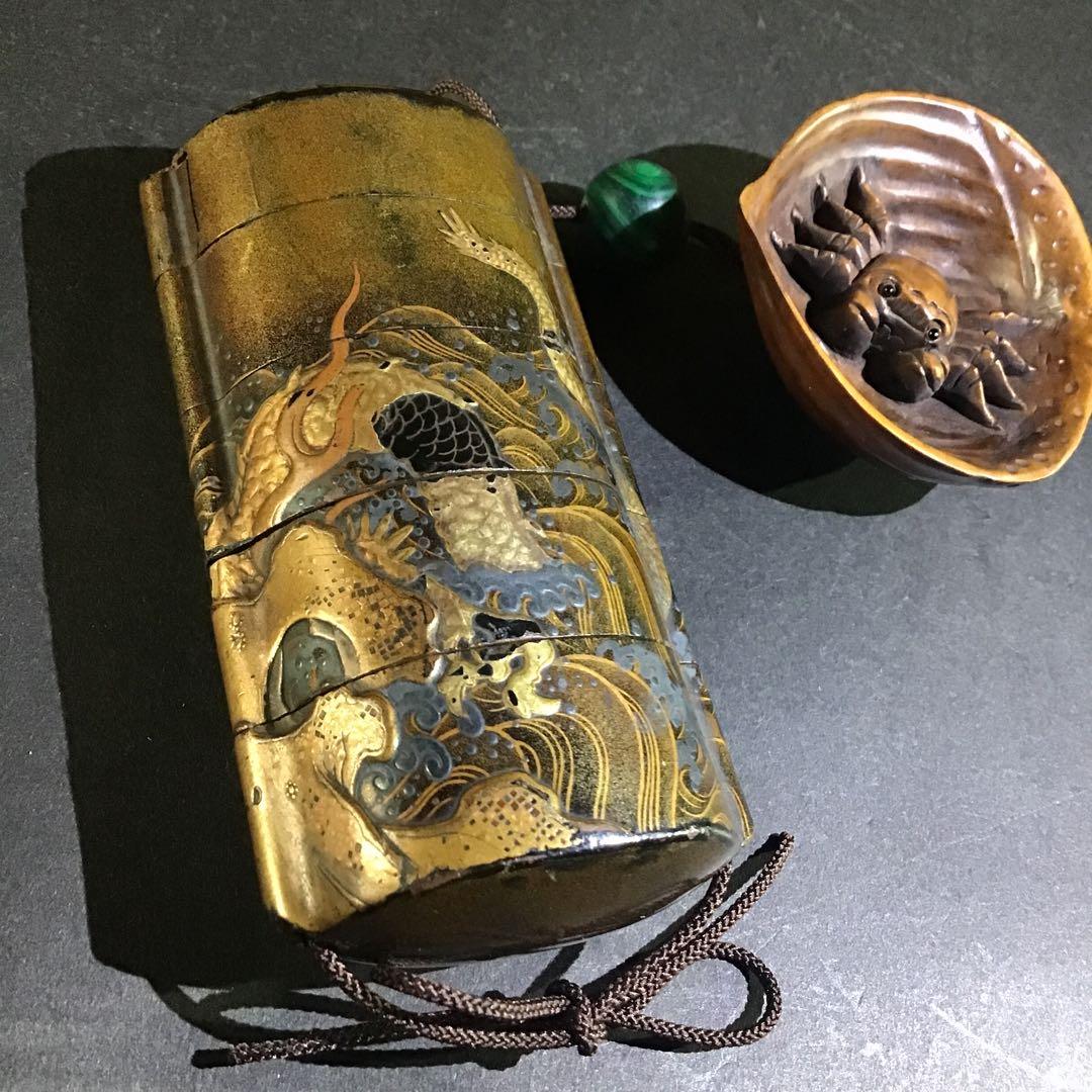 金高盛蒔絵　昇龍絵印籠　江戸期
