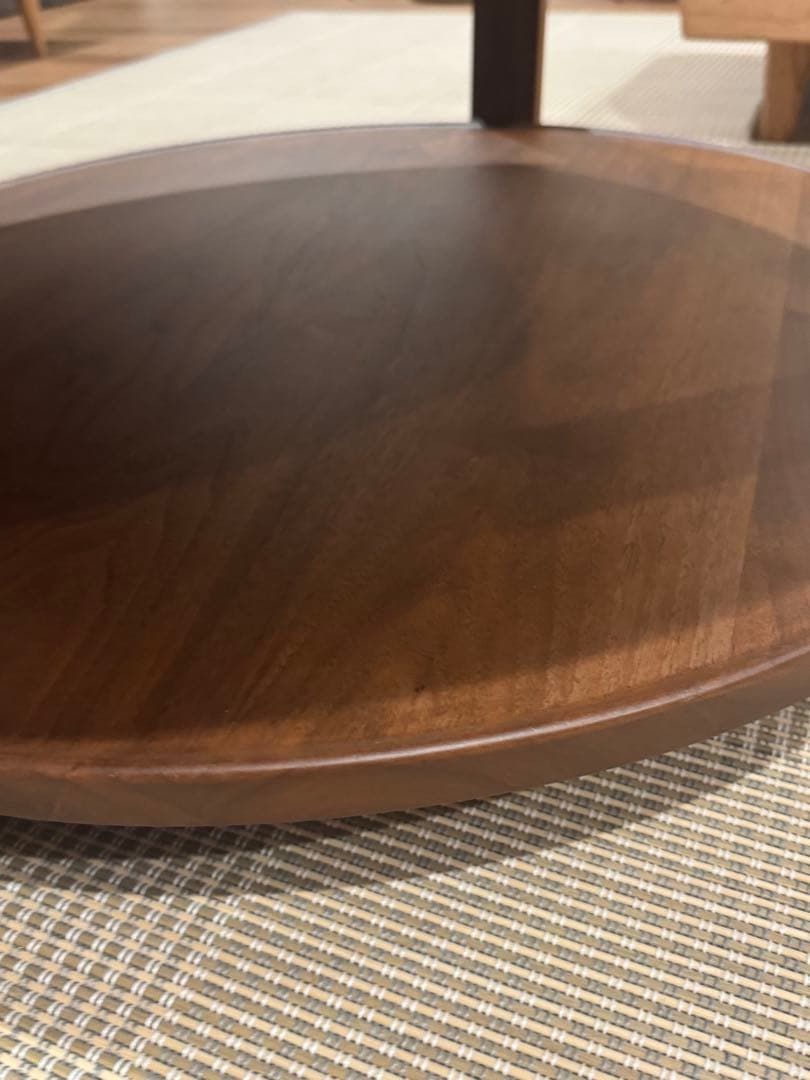 柏木工　円形木製テーブル ウォールナット
