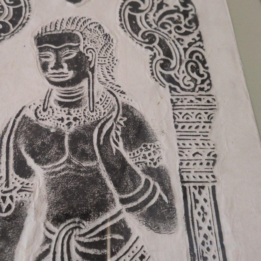 仏像拓本　アンコールワット