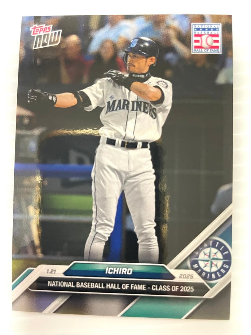 殿堂　イチロー 直筆サインボール 証明書付き3/51 & Toppsカード