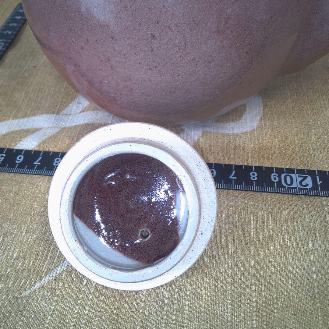 赤褐色 陶器製 急須 骨董 美術 アンティーク 辰砂？ 笠間焼？ 甚八？