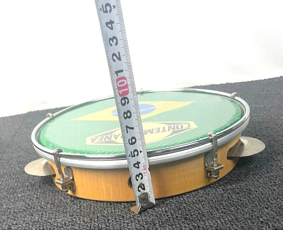 ●CONTEMPORÁNEA パンデイロ ブラジル 国旗柄 22cm 8インチ●