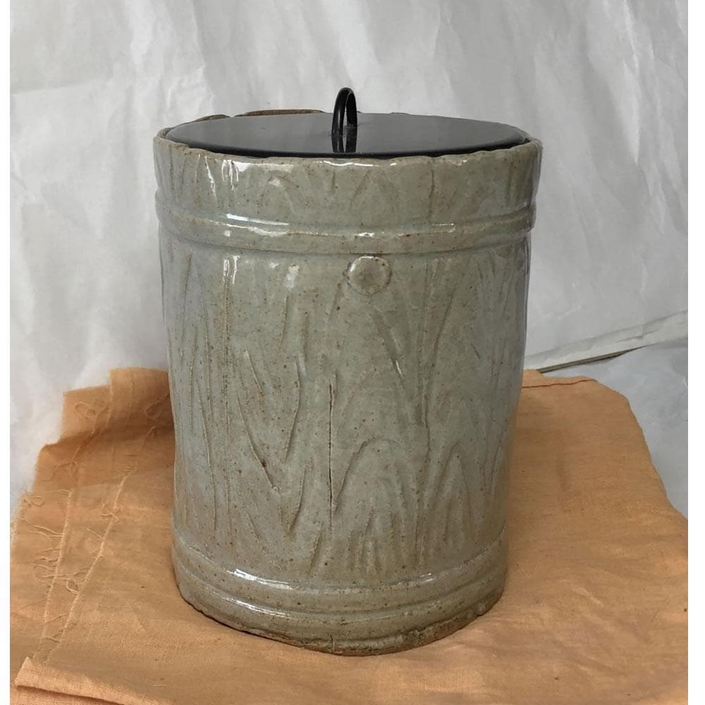 e2786 赤膚焼 奥田木白 水指 合わせ箱 赤膚山 茶道具