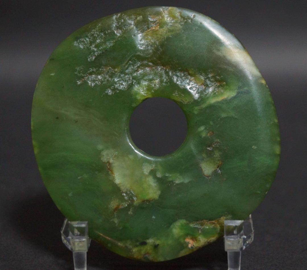 古玉 和田玉(ホータン) 和田青玉 文字彫り 根付 緒締玉 玉佩 提げ物 装飾品