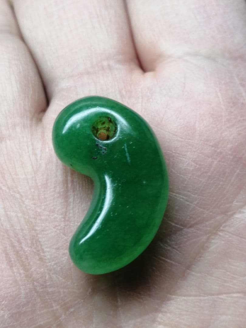 ★【テン】古墳期『琅玕翡翠勾玉』出土品。2.80cm 本物品　超ろうかん。