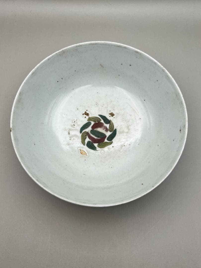 【海】中国美術　清末民国期　粉彩碗　直径16.3㎝　手絵　時代物 古董品　美術品