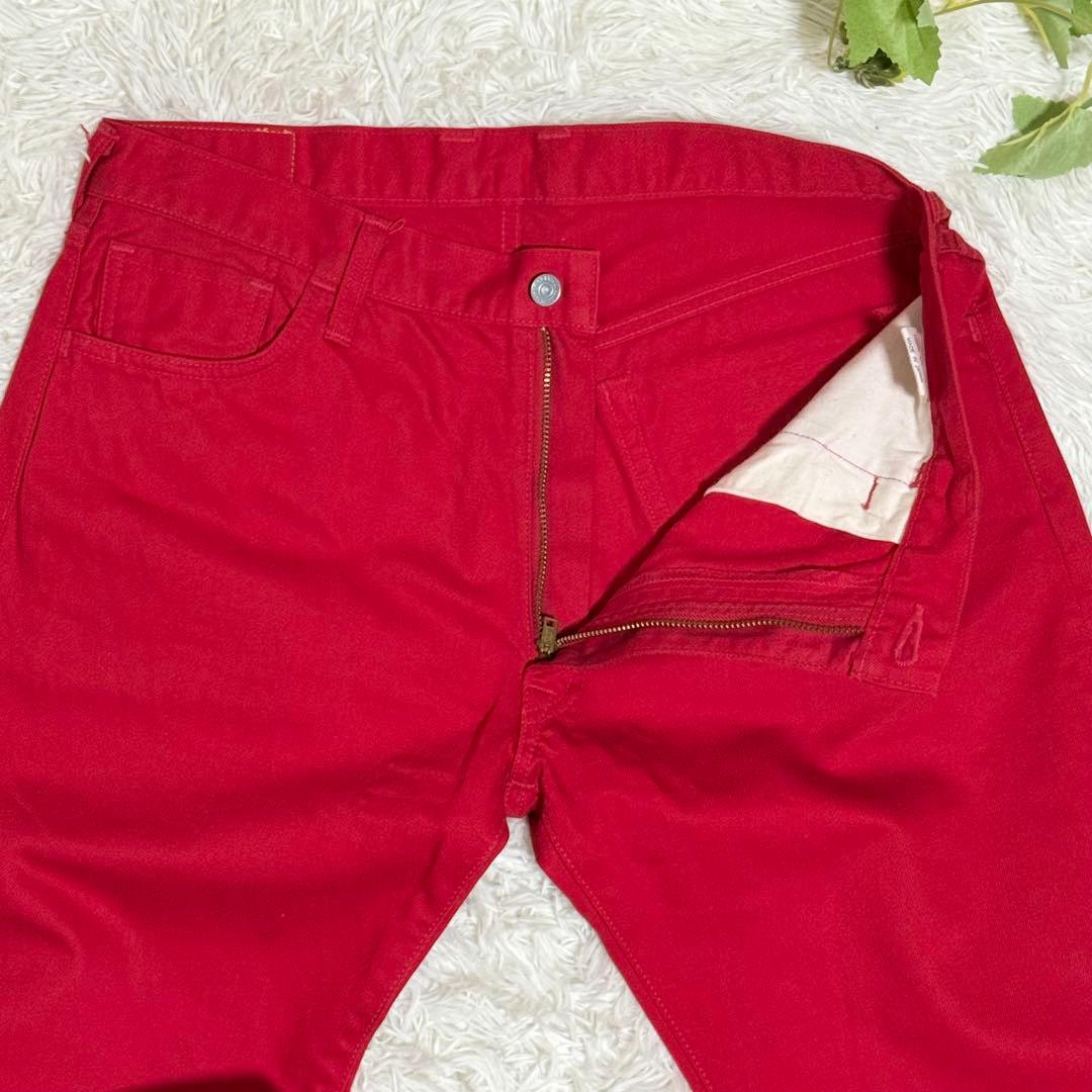 極美品　エヴィスゴルフ　ゴルフパンツ　カモメ　大きいサイズ　ゆるだぼ　赤