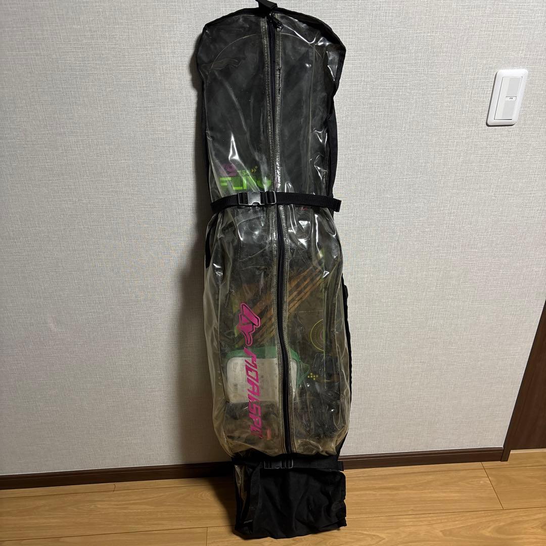 K2スノーボード ブラック/イエロー バインディング ワックス、ボードケース付き