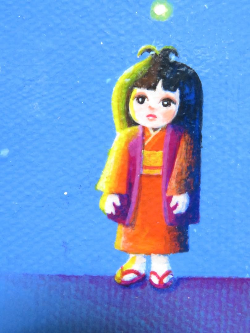 ◆　 後藤英雄　「祭りが終わった日」　油彩　F4号　現代童画会常任委員　◆