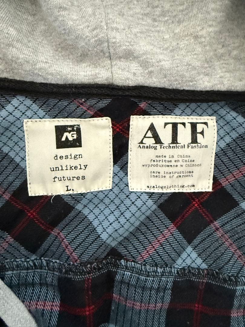 Burton analogバートンアナログフード付きチェックシャツ L