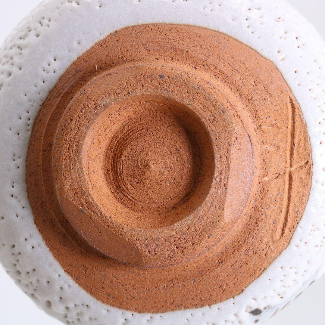 人間国宝 荒川豊蔵作 志野茶碗 茶道具 共箱共布　AW890　T1