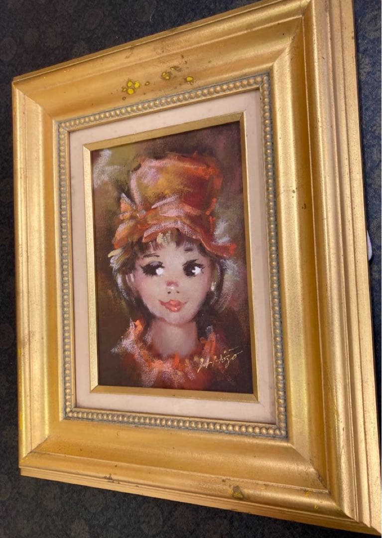 峯城伯雅　少女の肖像画　SMサイズ　油彩画 油絵