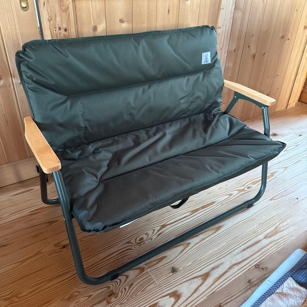 DOD ダークグリーン 二人掛けベンチ　着払い