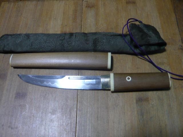 小刀 武具 刀装具　銘菊一文字　合法品 並品