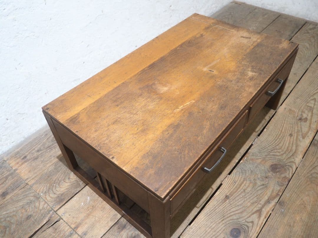 1257　アンティーク　文机　ローテーブル　収納ケース　陳列台　レトロ　古家具