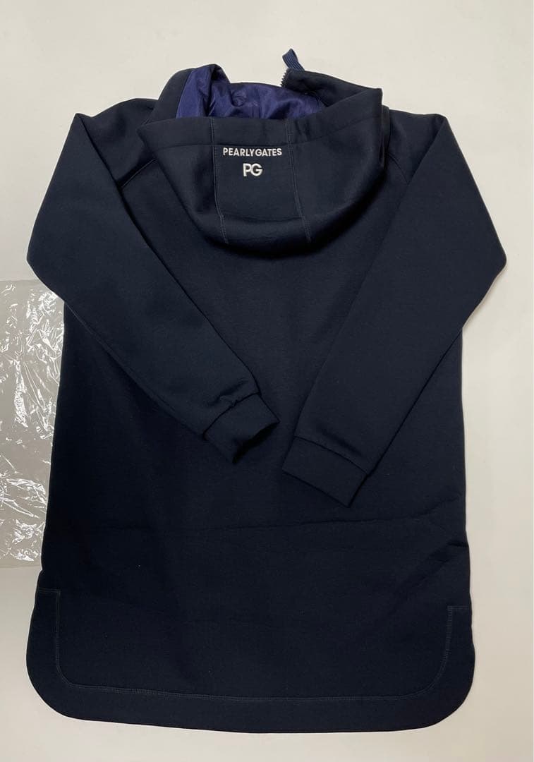 パーリーゲイツ　ワンピース　ネイビー　ブルゾン型　ジップアップ　ダウンコート