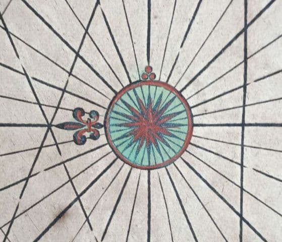 額装品　17世紀　J. ヴァン クーレン作　「西サハラの海岸線」　海図　大型作品