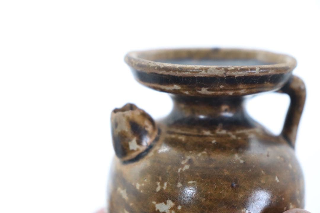 中国　黒釉　水注　送料込み1017