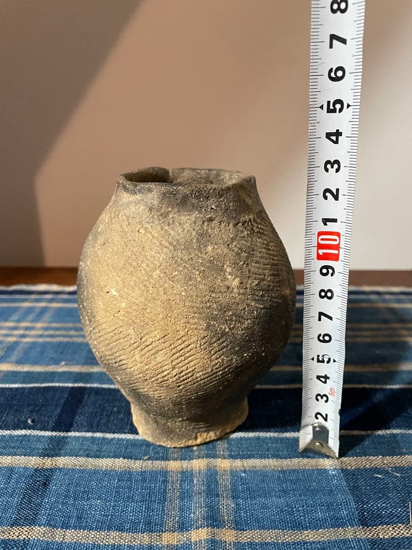 縄文　掛け花入れ　鐶付