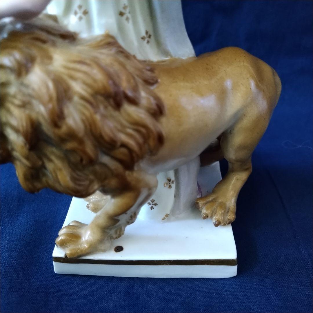 ✤1924年以前マイセン(Meissen)フィギュリン✤『女王とライオン』✤