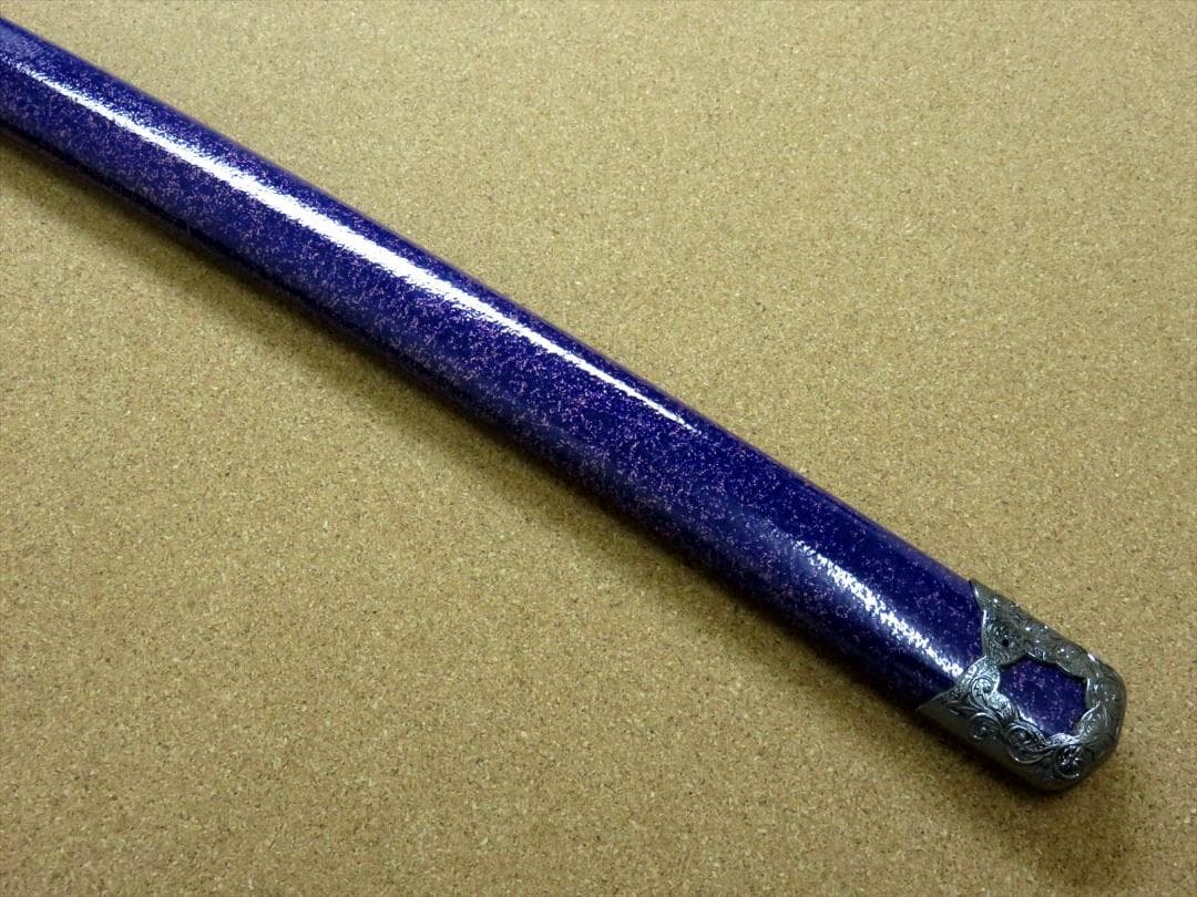 関の美術刀剣 戦国武将 上杉謙信 姫鶴一文字 紫梨地鞘 大刀 模造刀 模擬刀