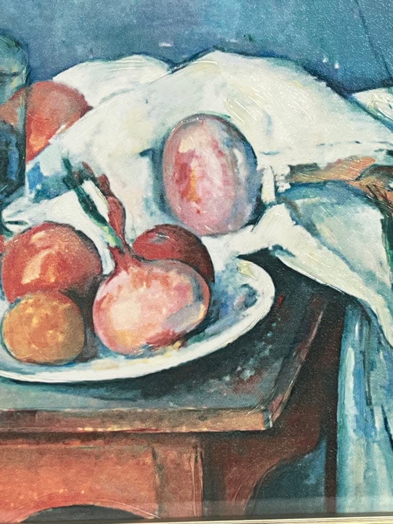 額入り油彩画 ポールセザンヌ 玉ねぎのある静物 複製画 1140