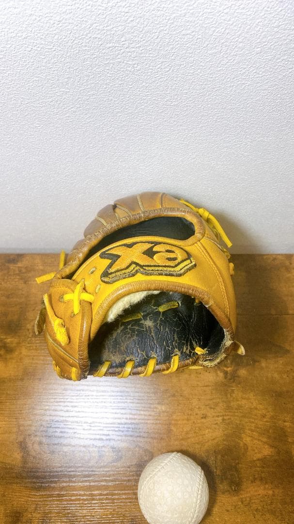 【送料無料】ザナックス 軟式用グローブ 外野手用 草野球 イエロー 一般軟式用