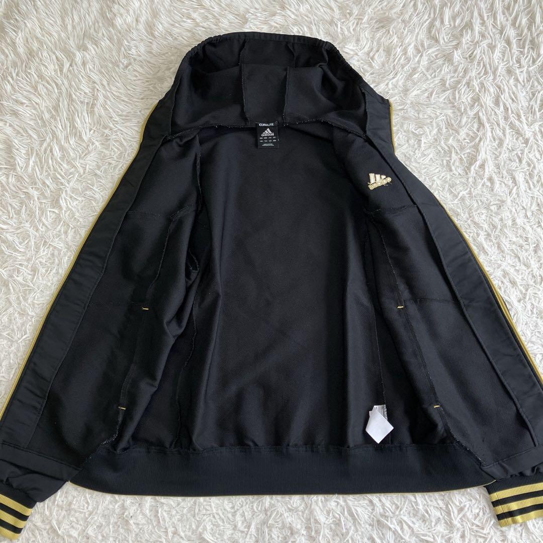 ◎極美品 アディダス 人気の黒×金 ジャージ上下セット L スポーツスタイル