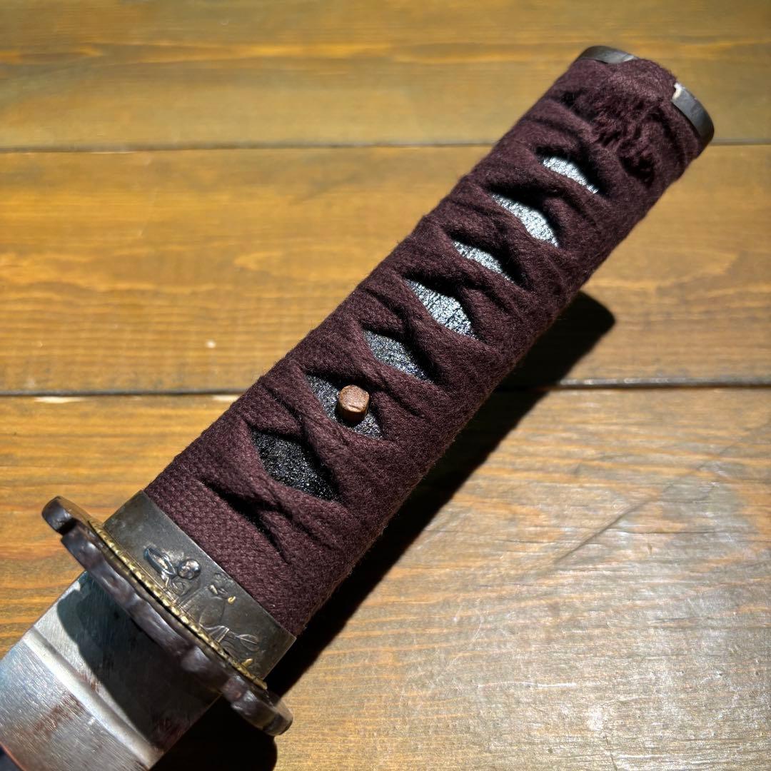 日本刀残欠クラフトナイフNo.64 最上大業物 長曽祢虎徹興里 茶黒拵