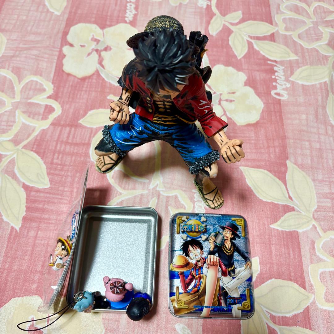 ONEPIECE 6点◆彩色王頂上決戦 ルフィ◆ストラップ・空缶・フィギュア