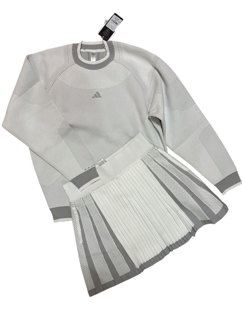 新品アディダス ゴルフ プライムニット トップスMスカートM秋冬