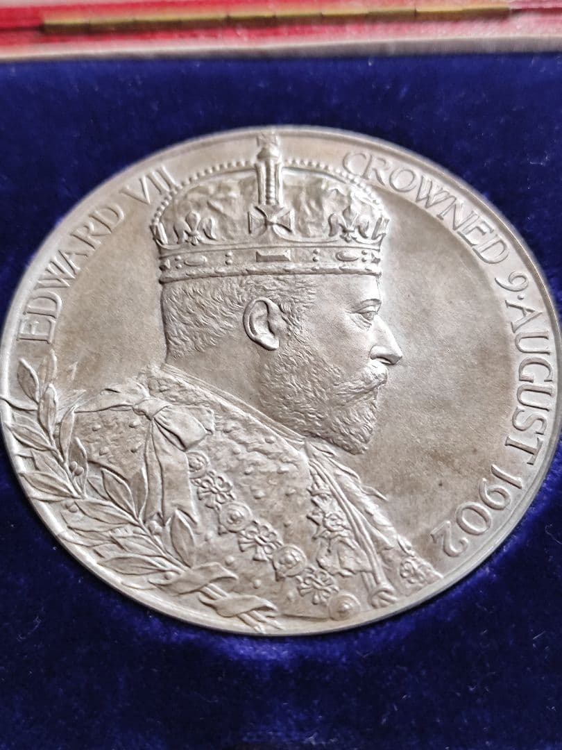 希少シルバー1902 イギリス エドワード アレクサンドラ 銀 メダル
