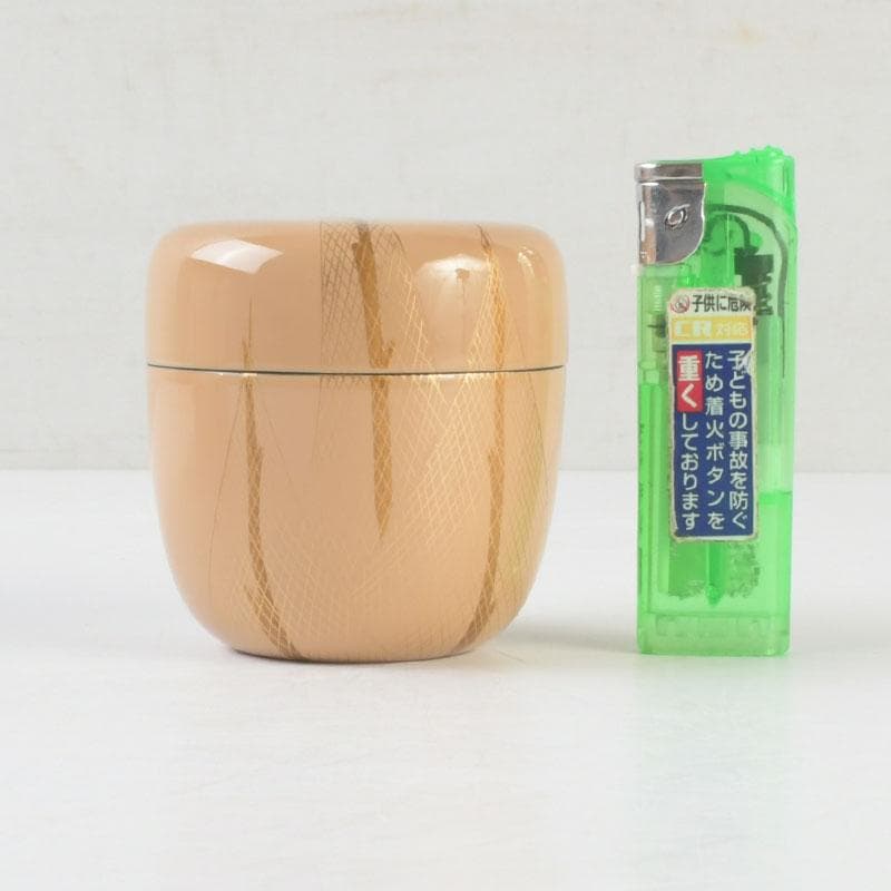 茶道具　越前蒔絵師　宮田宗景作　金蒔絵　棗　共箱　V　9838