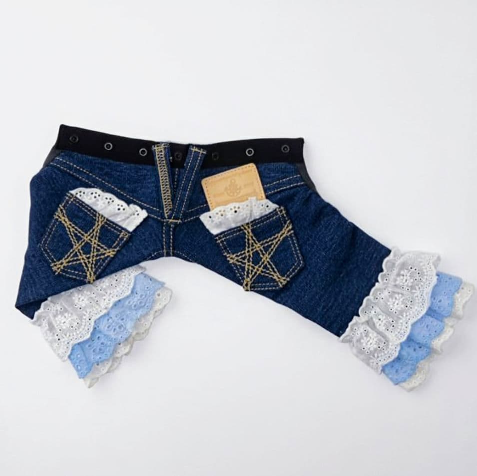 新品タグ付き　レース☆デニムPT 　asknowasdewan　アズノウアズデワ