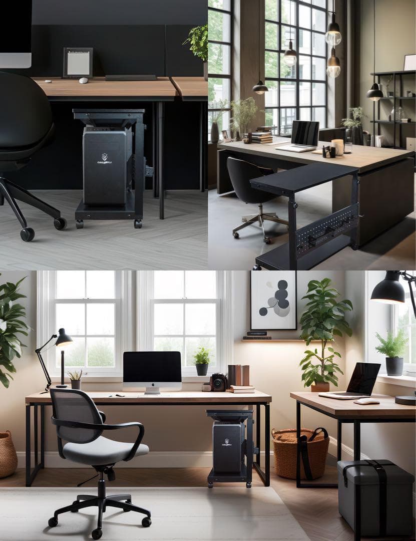 【新品】パソコンスタンド ブラック PCラック デスクトップラック 高さ調整可能